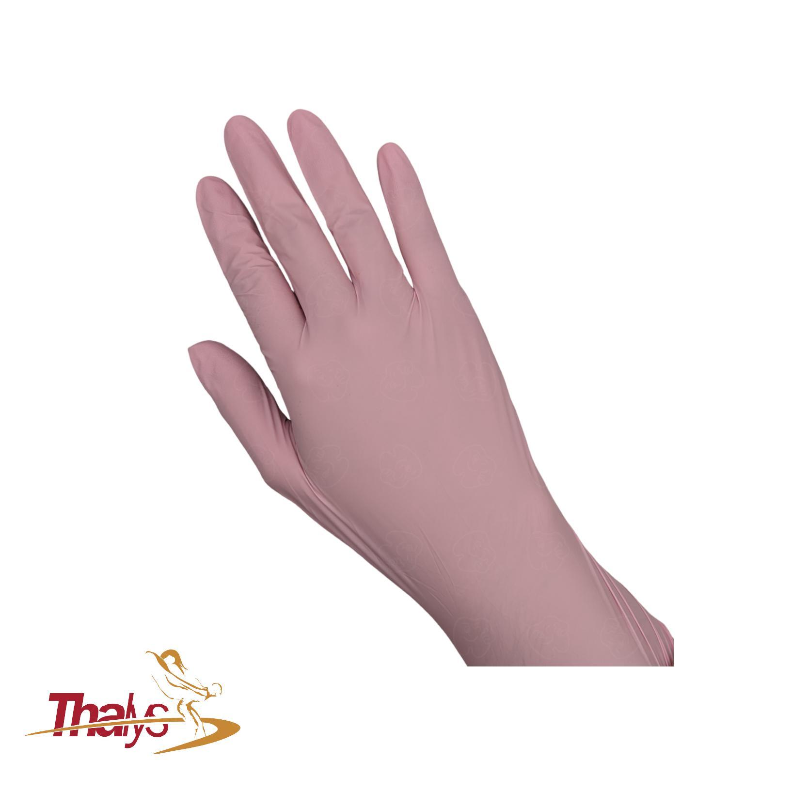 Guantes de Nitrilo Rosa vista 2